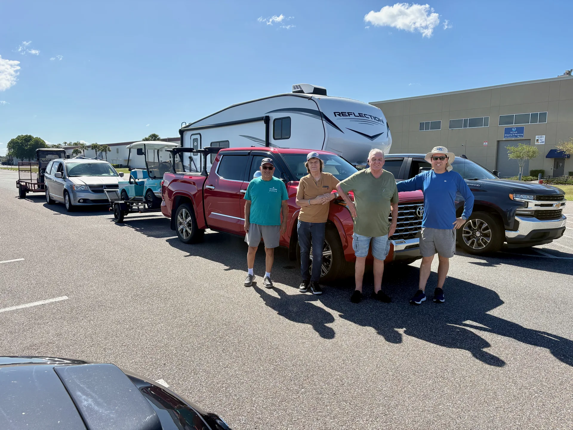 EAA Chapter 229 members arriving for their volunteer shift at Sun n Fun 2026