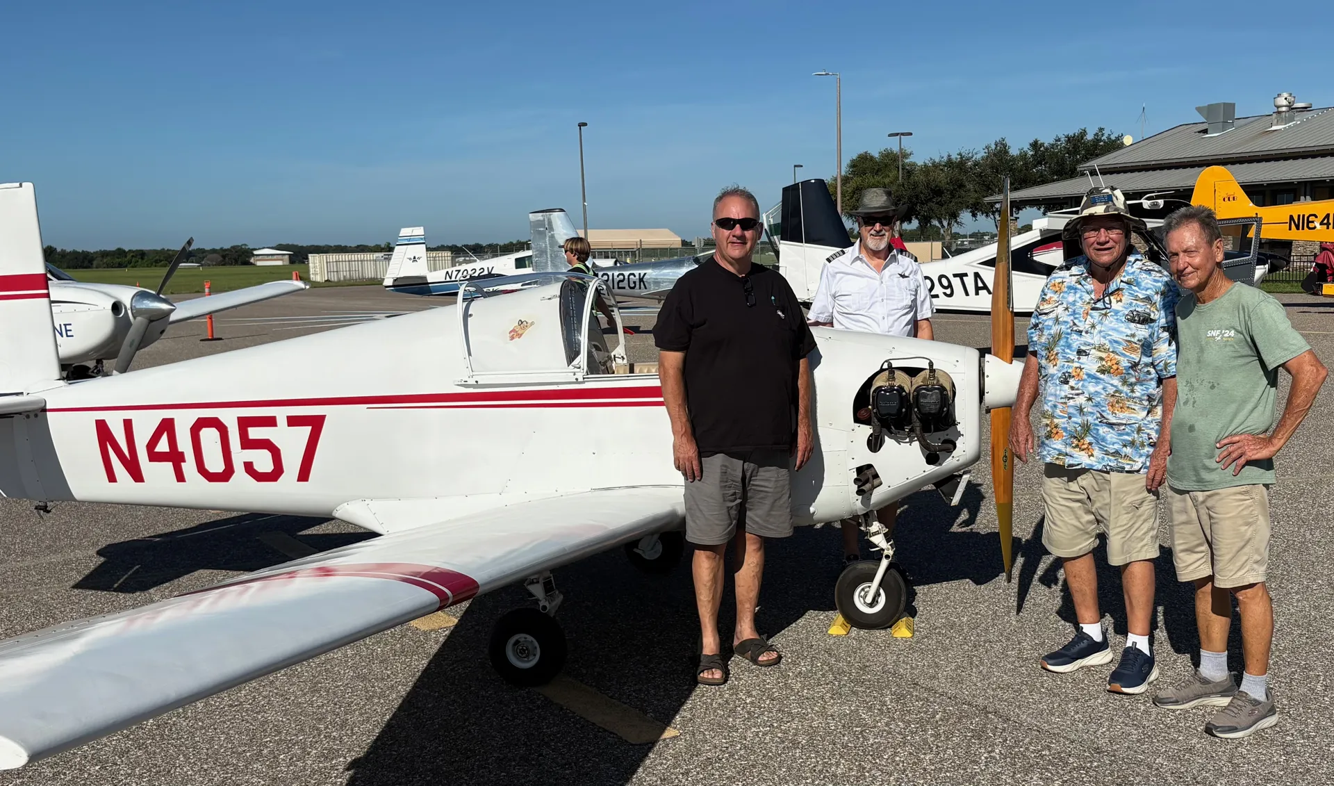 Chapter members and N4057 on the ramp for the event