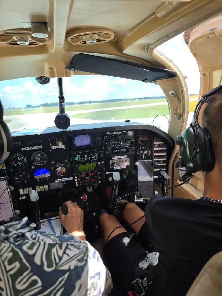 View from inside the cockpit during Neil's Young Eagles flight
